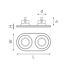 Комплект из светильников и рамки Lightstar Domino Round (214657+214603+214603) D6570303 1