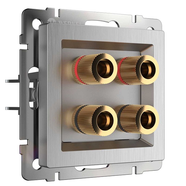 Акустическая розетка Werkel х4 cеребряный рифленый WL09-AUDIOx4 4690389085024 изображение 1 Акустическая розетка Werkel х4 cеребряный рифленый WL09-AUDIOx4 4690389085024 Фото № 1
