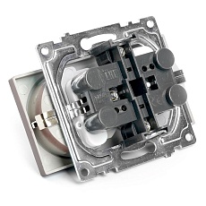 Розетка двухместная с защитной шторкой Stekker Катрин шоколад GLS16-7114-04 49030 3