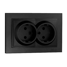 Розетка 2К двойная Mono Electric Despina 16A 250V винтовое подключение графит 102-202005-121
