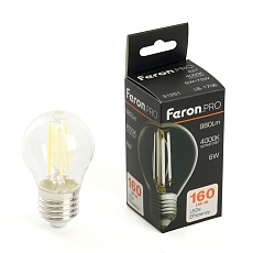 Лампа светодиодная Feron.PRO LB-1706 Шарик E27 980LM 6W 175-265V 4000K 51251