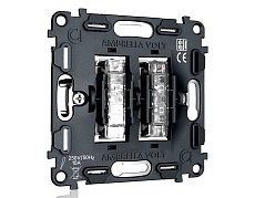 Механизм 2-клавишного выключателя с самовозвратом 10A-250V Ambrella Volt QUANT VM129 3
