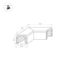 Коннектор L-образный внешний Arlight Mag-Orient-Con-2620-L90 036020 1