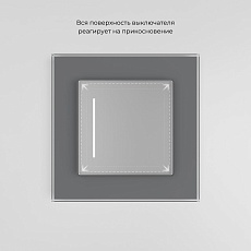 Сенсорный выключатель одноклавишный Werkel с подсветкой серебряный W4513006 4690389197901 1