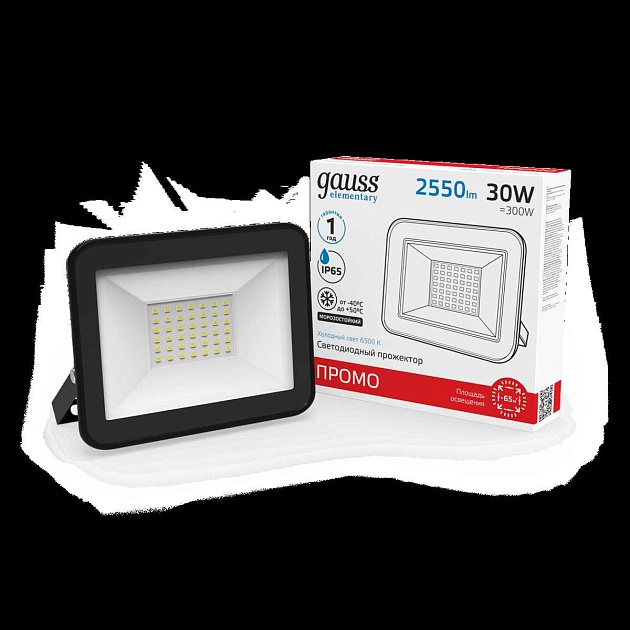 Прожектор светодиодный Gauss 30W 613100330 изображение 9 Прожектор светодиодный Gauss 30W 613100330 Фото № 9