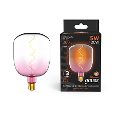 Лампа светодиодная филаментная Gauss E27 5W 1800K розовая 1010802105 1