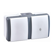 Выключатель Mono Electric Octans IP54 одноклавишный - одноклавишный проходной бело-серый 154-020001-196