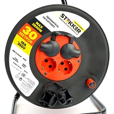 Удлинитель на катушке Stekker STD03-44-30 Standart 4-местный с/з ПВС 3*1,5, оранжевый, 16А, IP44, 30м (29407) 50172 3