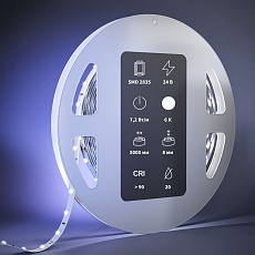 Светодиодная лента Maytoni 7,2W/m 60LED/m 2835SMD холодный белый 5M 201026 1