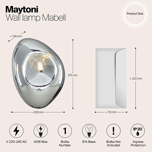 Настенный светильник Maytoni Mabell MOD306WL-01CH Фото № 3