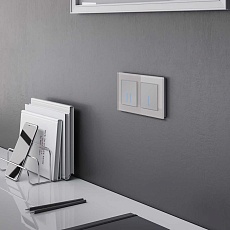 Сенсорный выключатель двухклавишный с функцией Wi-Fi Werkel (Умный дом) серебряный W4520606 4690389171246 3