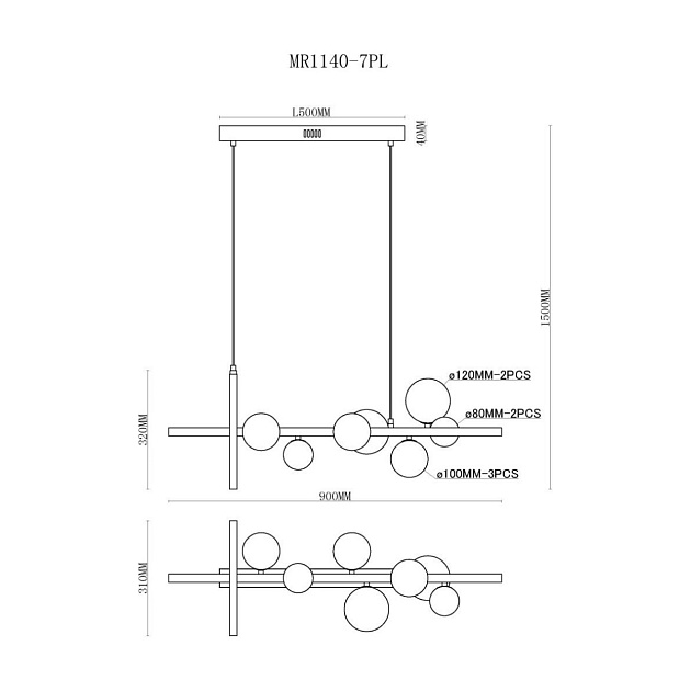 Подвесная люстра MyFar George MR1140-7PL изображение 3 Подвесная люстра MyFar George MR1140-7PL Фото № 3
