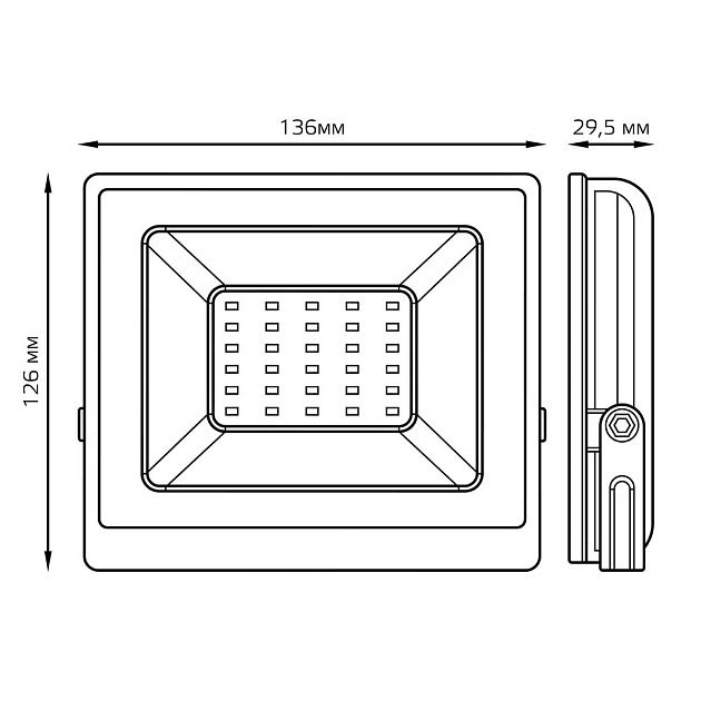 Прожектор светодиодный Gauss 30W 613100330 изображение 2 Прожектор светодиодный Gauss 30W 613100330 Фото № 2