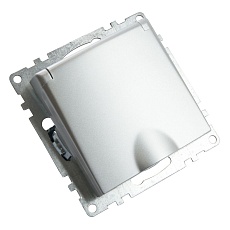 Розетка 2P+PE Stekker Катрин со шторками крышкой серебро GLS16-7112-03 39580 4