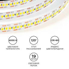 Светодиодная лента OGM 19,2W/m 240LED/m 2835SMD дневной белый 5M LSE-266 5