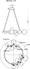 Подвесная люстра MyFar George MR2040-14P 1