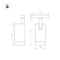 Трековый светодиодный светильник для магнитного шинопровода Arlight Mag-Orient-Spot-R45-12W Warm3000 035874 1