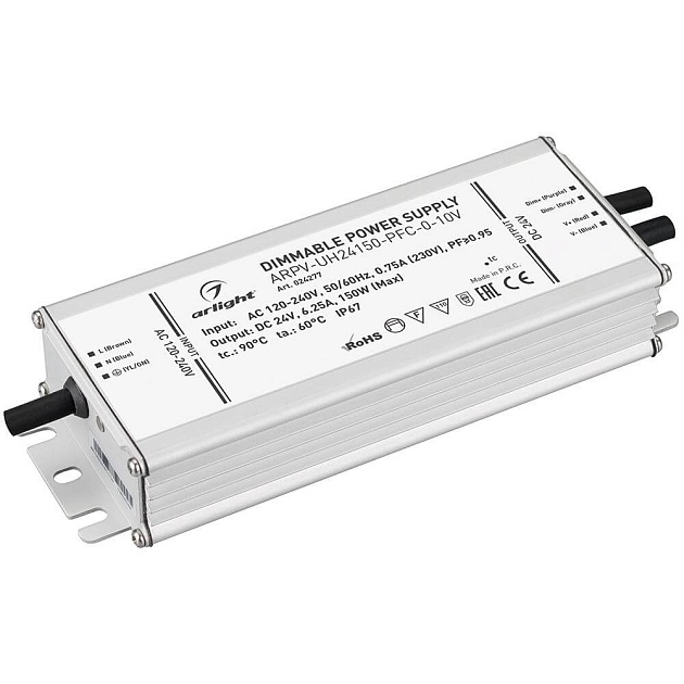 Блок питания Arlight ARPV-UH24150-PFC-0-10V 24V 150W IP67 6,3A 024277 Фото № 1