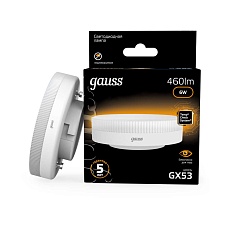 Лампа светодиодная Gauss GX53 6W 3000K матовая 108008106 2