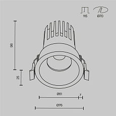 Встраиваемый светильник Maytoni Technical Downlight Dip DL117-15W-3K-W 4