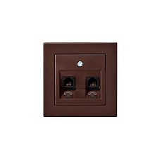 Розетка 2хRJ11 Liregus Epsilon коричневый 28-1452
