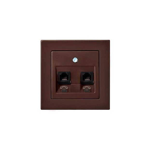 Розетка 2хRJ11 Liregus Epsilon коричневый 28-1452 Фото № 1