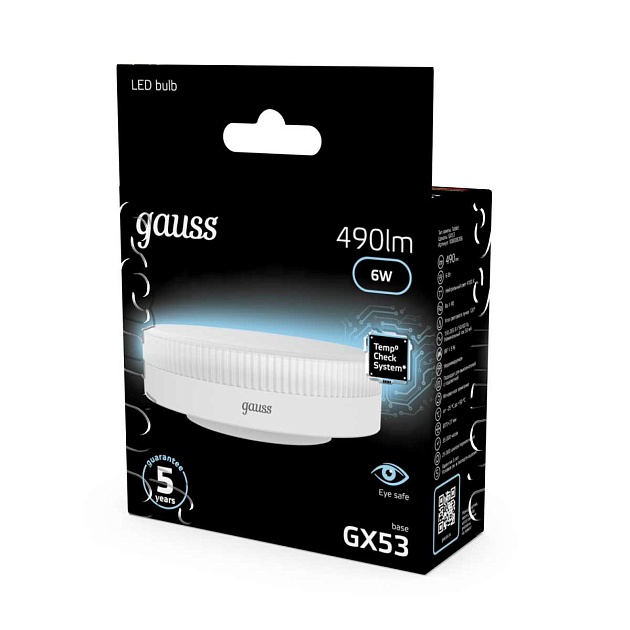 Лампа светодиодная Gauss GX53 6W 4100K матовая 108008206 Фото № 9