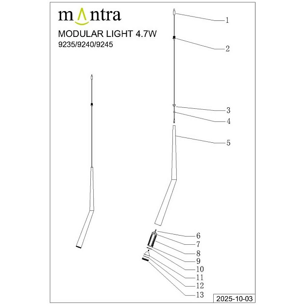 Подвесная люстра Mantra Boomerang 9393+9240 (14L) изображение 8 Подвесная люстра Mantra Boomerang 9393+9240 (14L) Фото № 8