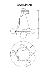 Подвесная люстра Arte Lamp Albus A7780SP-5AB 2