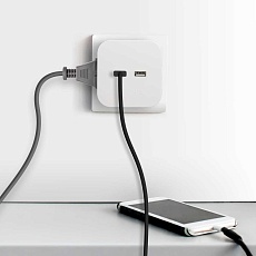 Разветвитель электрический ЭРА SP-4-USB-W на 4 розетки + 2xUSB 2400mA без заземления 10А белый Б0049532 4