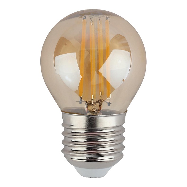 Лампа светодиодная филаментная ЭРА E27 9W 2700K золотая F-LED P45-9w-827-E27 gold Б0047025 фото 