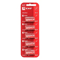 Алкалиновая батарейка типа А27 для сигнализаций блистер 5шт. EKF A27-BL5