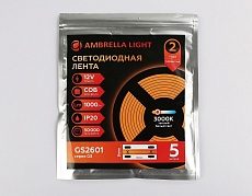 Светодиодная лента Ambrella Light 10W/m 320LED/m COB теплый белый 5M GS2601 3