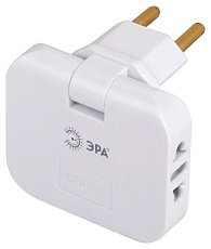 Разветвитель электрический ЭРА SPF-3-FL поворотный на 3 розетки 10А белый Б0069088 4
