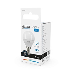 Лампа светодиодная Gauss E14 10W 6500K матовая 53130 3