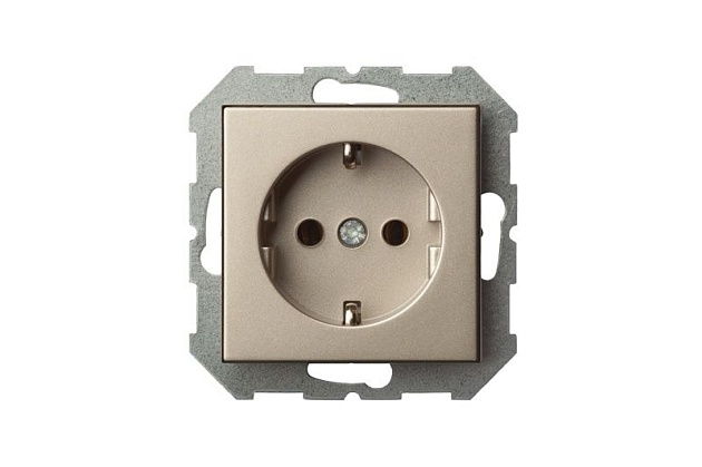Розетка 2P+E Liregus Epsilon шампань 28-3111 Фото № 3