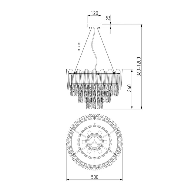 Подвесная люстра Bogates Coda 328/6 Strotskis Фото № 2