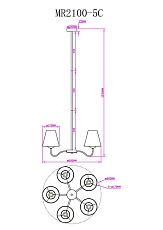 Подвесная люстра MyFar Charlotte MR2100-5C 1