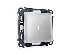 Комплект механизма 1-кл выключателя AMBRELLA VOLT с подсветкой 5600K ALFA Серебро глянец QUANT (AP4020, VM101, G14W) MA402015