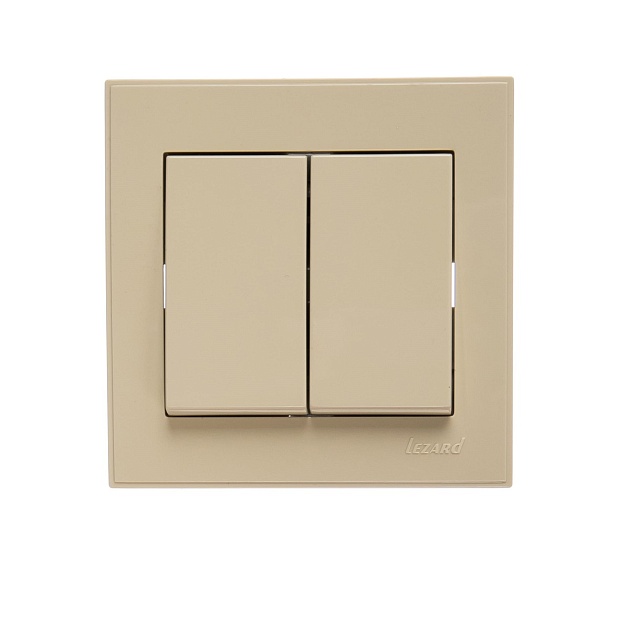 Выключатель двойной Lezard Rain кремовый 703-0303-101 изображение 1 Выключатель двойной Lezard Rain кремовый 703-0303-101 Фото № 1