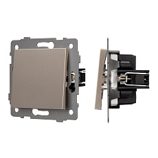 Механизм выключателя одноклавишный проходной SWT-MKP1-PL-GD-V (250V, 10A) Arlight 049874