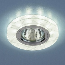 Встраиваемый светильник с двойной подсветкой Elektrostandard 8371 MR16 белый/серебро a031515 1