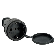 Розетка переносная 2P+PE Stekker Одри с крышкой черный RST16-21-44 32751 3