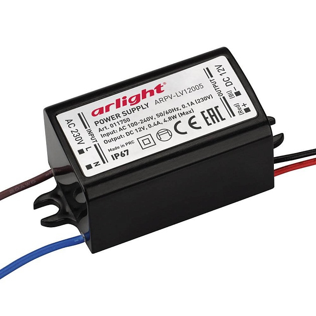 Блок питания Arlight ARPV-LV12005 12V 4,8W IP67 0,4A 011750 Фото № 1