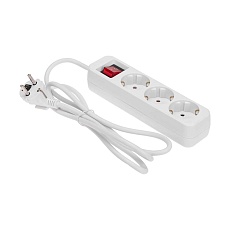 Удлинитель STANDARD 3 гнезда, 1,5м, 3х1,0мм², с/з, с выключателем, белый REXANT 13-4012 2