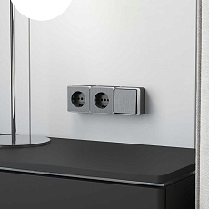 Выключатель одноклавишный влагозащищенный Werkel Gallant графит рифленый W5010204 4690389164019 2