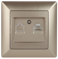 Розетка компьютерная RJ45 ЭРА Intro Solo шампань 4-303-04 Б0043385