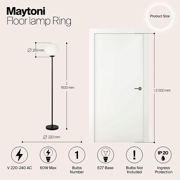 Торшер Maytoni Ring MOD013FL-01B Фото № 2