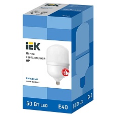 Лампа светодиодная сверхмощная IEK E40 50W 6500K матовая LLE-HP-50-230-65-E40 1