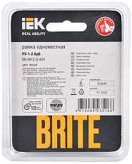 Рамка 1-постовая IEK Brite РУ-1-2-БрБ белая BR-M12-G-K01 2